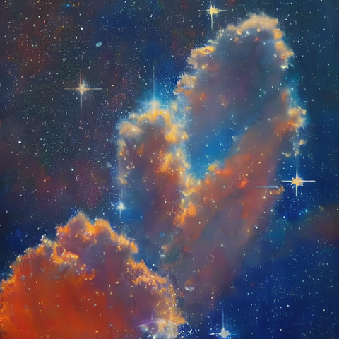 nasa's james webb space telescope jwst pillars of creation, painted by stable diffusion